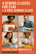 4 sewing classes + 1 FREE CLASS
