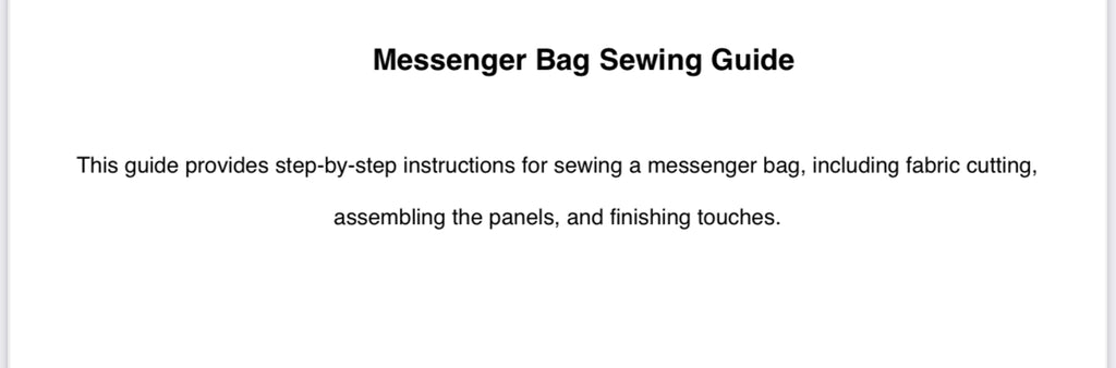 Messenger Bag Pattern