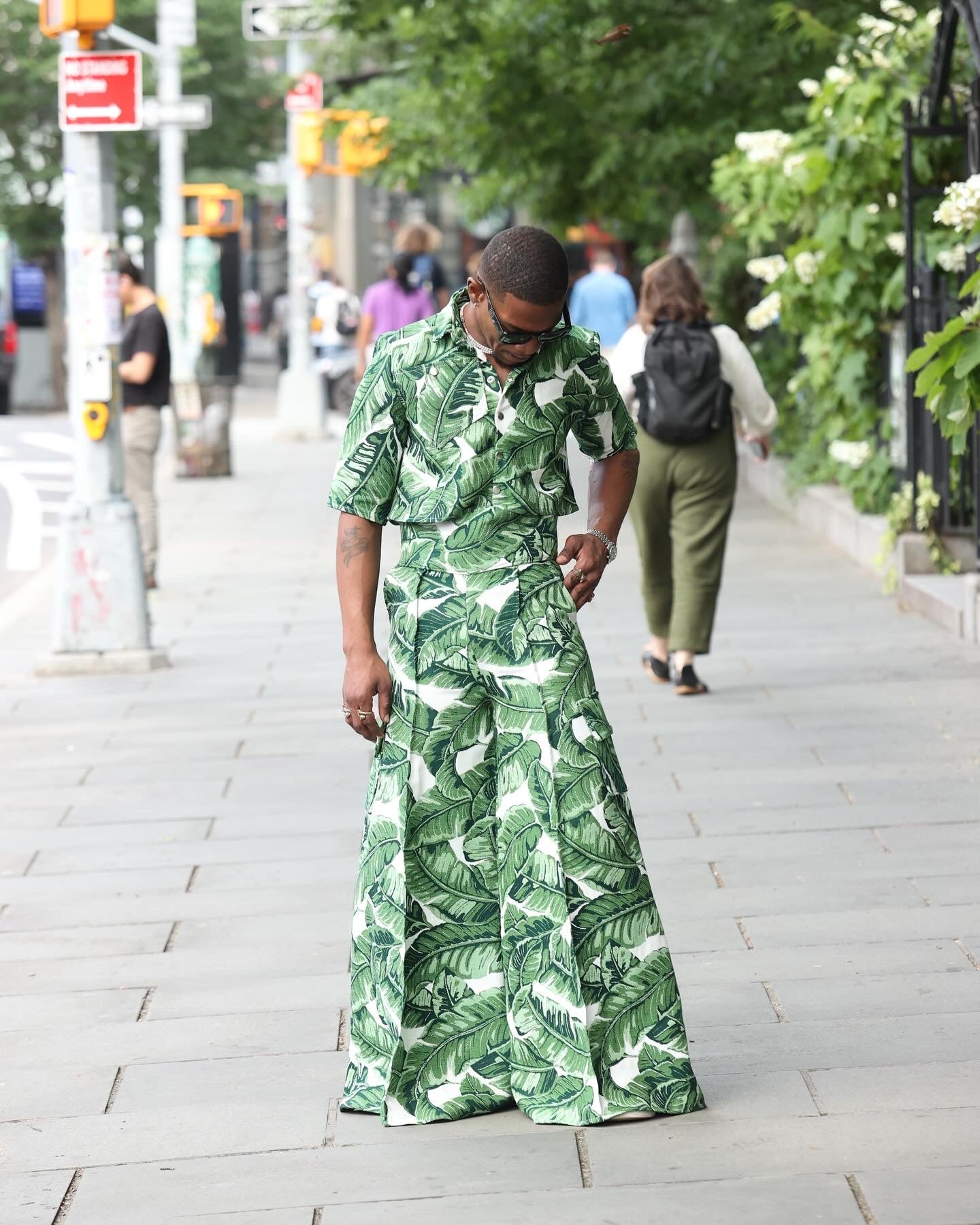 Leafy wide-Leg Pant